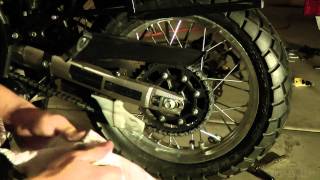 Changing the Rear Tire on a 2009 KLR 650 Part 2 of 2 [upl. by Peter]