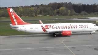 Corendon Airlines Landing and Taxiing for departure  Friedrichshafen Airport [upl. by Madra]