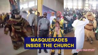 Masquerades inside the Church 😳😳 DO YOU SUPPORT IT OR NOT Oge Akụkọ Ụwa with 042 Solex [upl. by Oniotna]