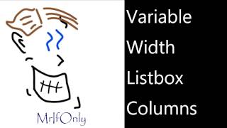 Variable Width Listbox Columns Excel VBA [upl. by Chaffinch]