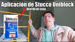 Aplicación de Stucco Uniblock  el Stucco en una doble altura interior de casas Charly W 🏠 [upl. by Nalro988]