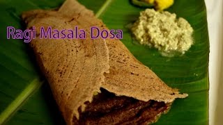 Ragi Masala Dosa  ragi dosa recipe  instant ragi masala dosa [upl. by Aziar]