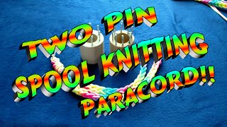 Paracord Spool Knitting Using Two Pins [upl. by Marko]