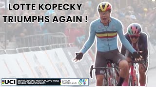 LOTTE KOPECKY UNSTOPPABLE  Womens Road Race World Championships 2024 🚲  UCI [upl. by Nidya]