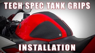 How to install TechSpec Tank Grips on a 2015 Yamaha YZF R3 by TST Industries [upl. by Minsk]