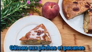 Gâteau aux pêches et pacanes cuit au Airfryer [upl. by Montgomery]