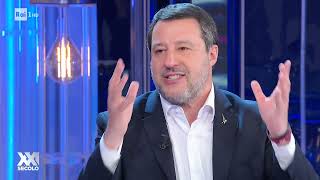 MATTEO SALVINI A XXI SECOLO RAI 1 25032024 [upl. by Ecneret]