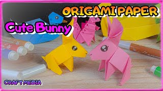 Origami Paper Cute Rabbit  How to Make Bunny Step by Step  Origami Craft Media [upl. by Gilud]