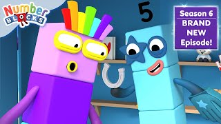 🛍️ Fives Handy Shop  Season 6 Full Episode 11 ⭐ Learn to Count  Numberblocks [upl. by Raybin711]