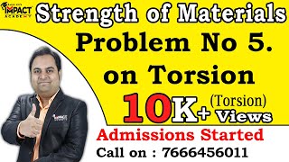 Problem No 5 on Torsion  Torsion  Strength of Materials zafarsir freeengineeringcourses free [upl. by Dry]