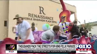 King Felix parade kicks off Lundi Gras in downtown Mobile [upl. by Yehsa]