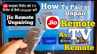 How to Unpair Jio fiber remote with TV  Jio Fiber  Jio Fiber Set Top Box  Technical Diy Video [upl. by Rambort]