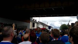 Ulster First Flute lead Rangers fans to Windsor Park for Linfield v Rangers [upl. by Tatianas]