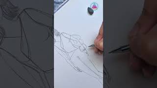 Drawing  Art  Fashion drawing fashionsketch shortsviral art artwork [upl. by Joh136]