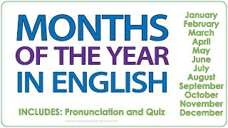 Months in English  Learn English Vocabulary  Basic English  Months Pronunciation amp Quiz [upl. by Tedder]