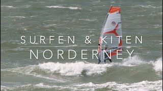 Norderney Surfen Windsurfen Kiten  Freizeit Sport Surfschule am Hafen  Wellen Wind [upl. by Sopher]