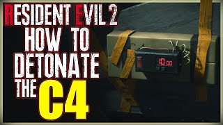 HOW TO BLOW UP THE C4  DETONATE THE C4 IN WEST STORAGE ROOM  RESIDENT EVIL 2 REMAKE [upl. by Keviv]