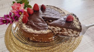 ✨️KOLAC IZ JEDNE POSUDE BEZ PEČENJA 🩷COKOLADNA KEKS TORTA CHOCOLATE CAKE💥 [upl. by Pallas654]