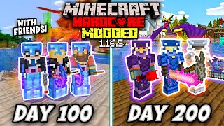 SURVIVING 200 DAYS IN HARDCORE MODDED MINECRAFT WITH FRIENDS [upl. by Anotyad]