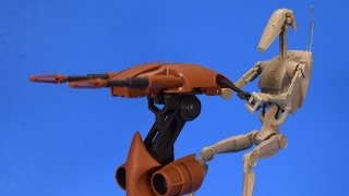 Bandai Star Wars Battle Droid and STAP 112 Scale Model Kit Build and Review [upl. by Ymmot106]