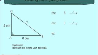 Stelling van Pythagoras voorbeeld 1 [upl. by Milewski]