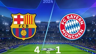 HIGHLIGHTS  BAYERN MUNICH 1 vs 4 FC BARCELONA  UEFA CHAMPIONS LEAGUE 202425 [upl. by Aranat]