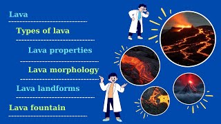 Lava  Types of lava  Lava properties  Lava morphology  Lava landforms  Lava fountain [upl. by Aisayt198]