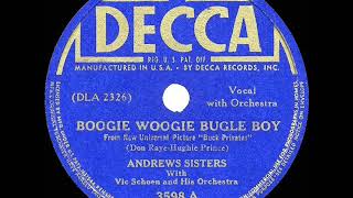 1941 HITS ARCHIVE Boogie Woogie Bugle Boy  Andrews Sisters [upl. by Stilla]