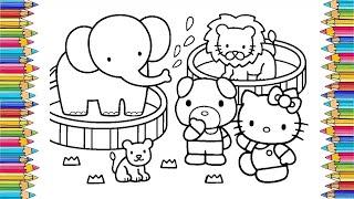 Hello Kitty Coloring Pages Compilation  Christmas Bathroom Plane Bicycle Circus Winter [upl. by Baptist]