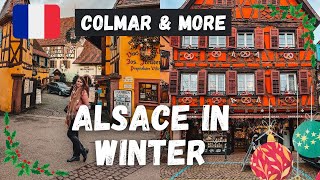 Wonderful Alsace in winter ❄️  Colmar Christmas Market  Eguisheim Ribeauville amp Riquewihr [upl. by Kooima679]