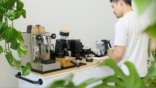 Coffee Bar Tour – DIY Coffee Cart Espresso amp Pour Over Setup [upl. by Tsepmet]