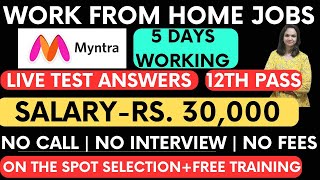 Myntra HiringLive testWork From Home Jobs12th PassNo InterviewOnline jobs2024 [upl. by Bohon]