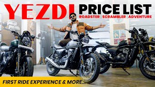 2022 All Yezdi Bike On Road Price List🔥 Scrambler Roadking amp Adventure 💥 Walkaround Detailed Review [upl. by Kreda]