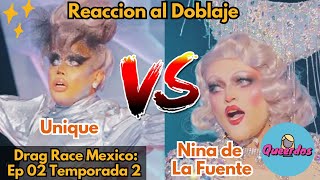 Nina de la Fuente vs Unique  Drag Race Mexico Temp 02 Ep 2  Lipsync Reacción Thalia [upl. by Tnilc331]