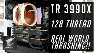 AMD 3990x Thrashed REAL WORLD  Gigabyte TRX40 build [upl. by Jauch]