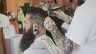 Beard Barber uses Brio Beardscape Trimmers  Haircut amp Beard Trim [upl. by Rosene]