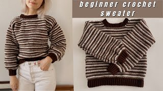 Learn how to make this crochet sweater as a beginner [upl. by Eveline]