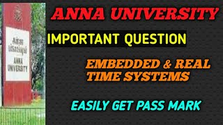 EC8791 EMBEDDED amp REAL TIME SYSTEM IMPORTANT QUESTION  ANNA UNIVERSITY IMPORTANT QUESTION [upl. by Asira]