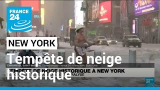 Tempête de neige historique à New York  Le NordEst des ÉtatsUnis paralysé • FRANCE 24 [upl. by Haral]