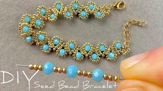 Easy Beaded Bracelet Tutorial Seed Bead Jewelry Making Tutorials [upl. by Emanuele]