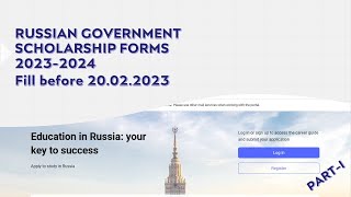 Abroad Scholarship Russian Govt Scholarship Form 20232024 ENGLISH PART I [upl. by Frederik]