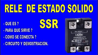 RELE DE ESTADO SOLIDO  SSR [upl. by Mori]