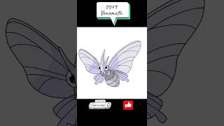 0049 Venomoth  Pokémon  Timelapse Drawing  shorts animedrawing fanart pokemondrawing [upl. by Nosnirb]