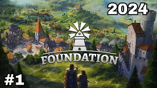 Foundation Gameplay 2024  Ep 1  Building a New Settlement  Medieval City Builder [upl. by Hymen]