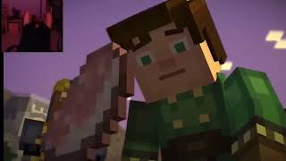 3 Guy Laughing at Reuben death in Minecraft story mode [upl. by Merat]