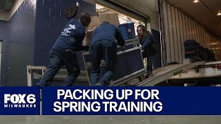 Brewers pack for spring training headed to Arizona  FOX6 News Milwaukee [upl. by Ttik]