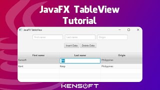 TableView in JavaFX For Beginners  EDIT and DELETE DATA [upl. by Issor]