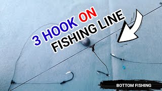 how to tie 3 Hooks on a fishing line [upl. by Kissie]