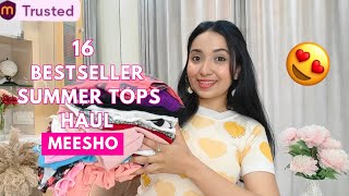 16 Prettiest Meesho Tops try on Haul 💕😍  Isha Vinod Jain [upl. by Egamlat]