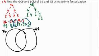 Grade 8  13  GCF and LCM with Prime Factorization [upl. by Agnella147]